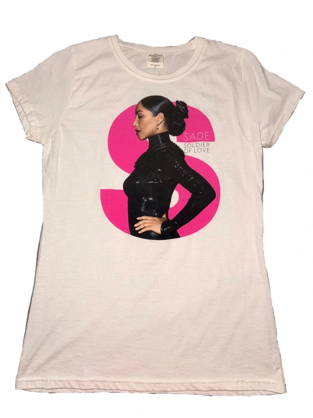 Original Rare Sade Soldier of Love Tour 2011 XL White Pink Graphic T-shirt EUC